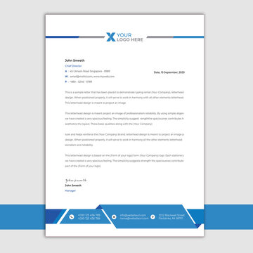 Corporate Business letterhead.Minimalist Letterhead Template. Sample letterhead design