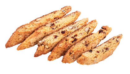 Biscotti on a white background with clipping path