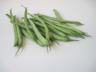 green beans on a wooden table