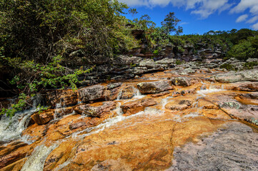 Waterfall on the Mucugezinho River, Lencois, Bahia State, Brazil on June 10, 2007.