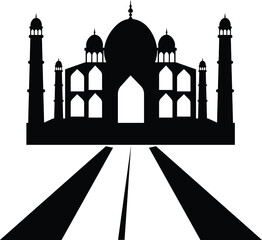 taj mahal silhouette vector