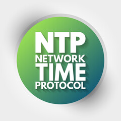 NTP - Network Time Protocol acronym, technology concept background