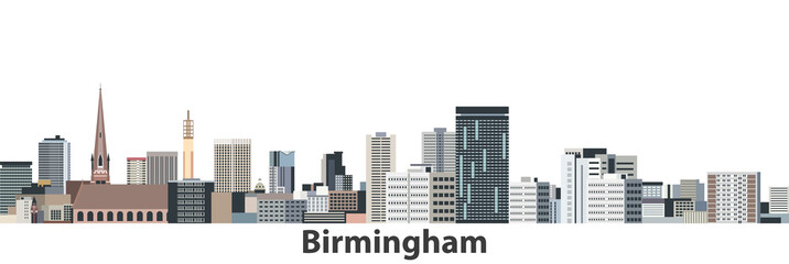 Birmingham city skyline vector illustration