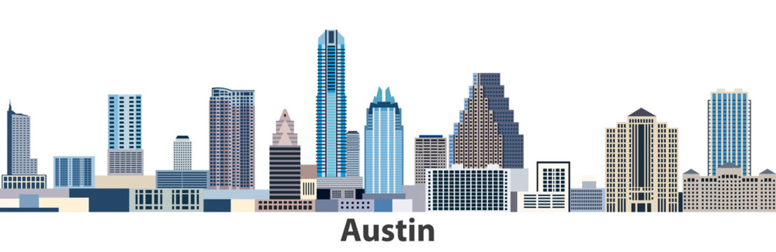 Austin city skyline vector illustration