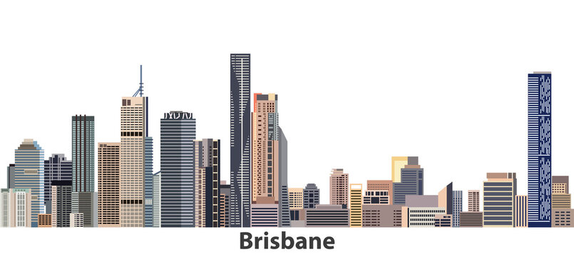 Brisbane city skyline vector illustration