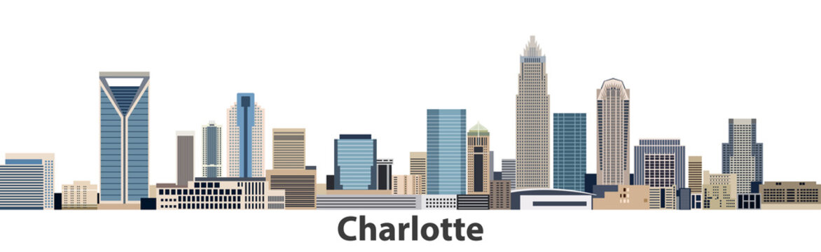 Charlotte city skyline vector illustration