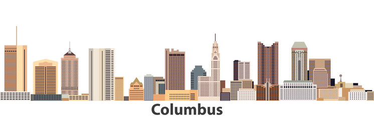 Fototapeta na wymiar Columbus city skyline vector illustration