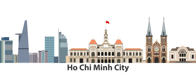 Obraz premium Ho Chi MInh City skyline vector illustration