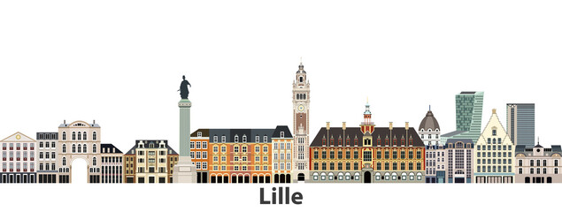 Lille city skyline vector illustration - 419491387