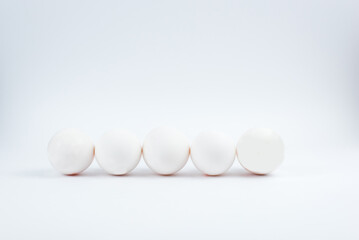 white eggs in a row