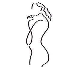 woman body line art illustration icon logo design