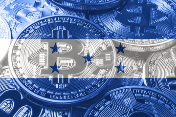 Honduras bitcoin flag, national flag cryptocurrency concept