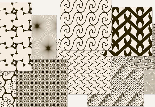 Set of Simple Retro Geometric Patterns