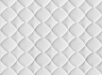 White seamless pattern. The fabric is sewn with a curly pattern. Mattress for bed.