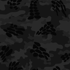 
Black camouflage military texture, seamless modern background