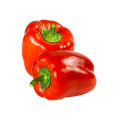 Two bell peppers isolated on a white background.