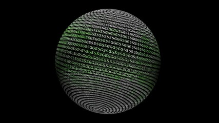 3D illustration 5G text on sphere concept