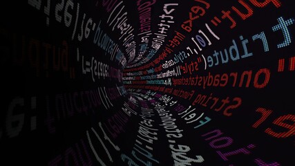 Obraz premium Speed Motion Inside Code Tunnel 3d illustration