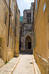 narrow street in small French town