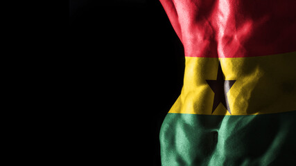 Ghana flag on abs muscles, national sport workout, bodybuilding concept