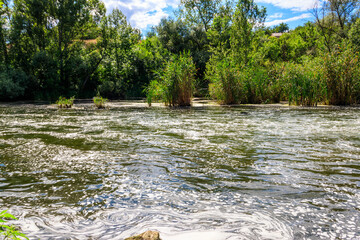 Fototapeta premium View of the Inhulets river in Kryvyi Rih, Ukraine