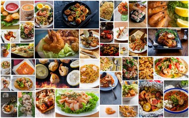 World Cuisine Shrimp Collage