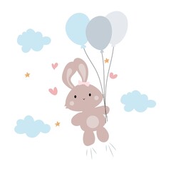 rabbit with balloons