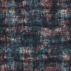 Seamless blue pink cream and navy surface pattern. High quality illustration. Overlaid and multiplied distressed and grungy worn abstract design for print. Detailed artistic repeat tile swatch.