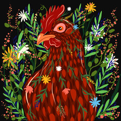 Vector Hen Illustration for Easter  © Bohdana