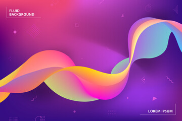 Colorful geometric background. Fluid shapes composition