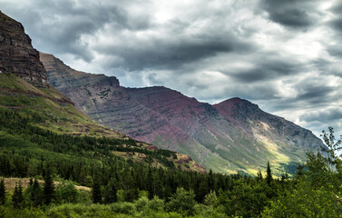 Fototapeta premium dramatic summer landscape photo taken in Glacier national Park in Montana.