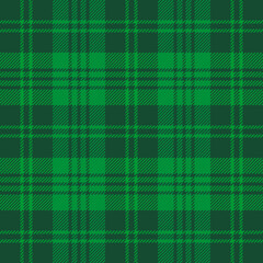 Fototapeta premium St. Patricks day tartan plaid. Scottish pattern in green and dark green cage. Scottish cage. Traditional Scottish checkered background. Seamless fabric texture. Vector illustration