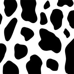 Cow texture black pattern. Vector illustration. Digital paper.