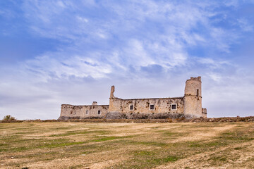 Chinchon medieval renaissance castle of Condes in Madrid Spain. This fortress of the famous historic old town travel destination is a typical village with traditional architecture.