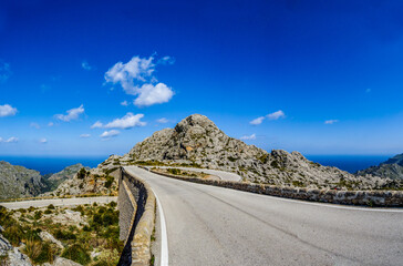 Nudo de corbata, landmark on the way to Sa calobra,tourist atraction in the tramuntana mountains  on the balearic island of mallorca, spain