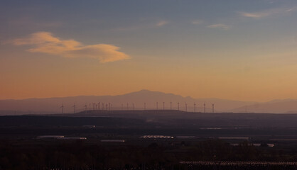 Sunset over a mountain