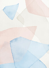 Obraz premium Abstract Arrangement. Print. Poster. Blush, pink, blue, navy, beige watercolor Illustration and shapes background. Modern printable. Logo. Wall art. Business card. Frame. Pastel.