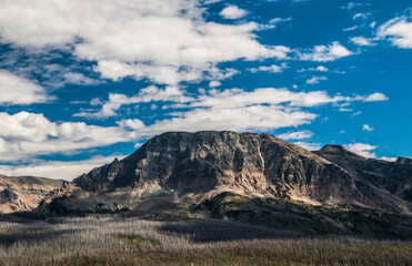 Fototapeta na wymiar dramatic summer landscape photo taken in Glacier national Park in Montana.