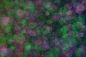 green and purple abstract defocused background, circle shape bokeh spots