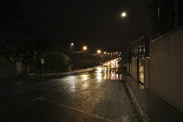 Fototapeta na wymiar Urban road at night