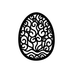 Easter eggs Hand drawn decorative elements in vector for coloring book. Black and white