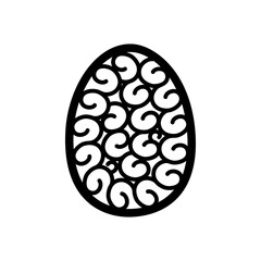 Easter eggs Hand drawn decorative elements in vector for coloring book. Black and white