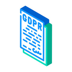 gdpr general data protection regulation in european union isometric icon vector illustration