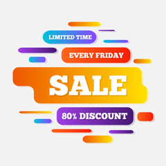 Colorful modern sale banner template design Big sale origami concept banner