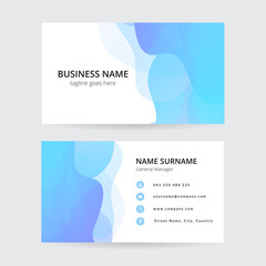 Blue waves business card template design