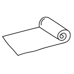 yoga mat in doodle style linear drawing