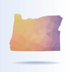 Low poly map of Oregon state