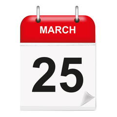 March 25, Calendar Icon