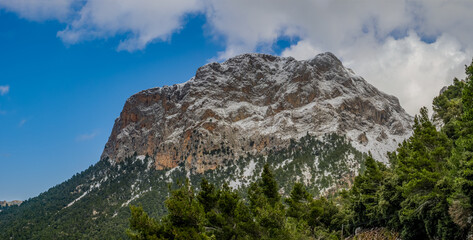 Puig de sa Bassa, Tramuntana Mountain on the balearic island of Mallorca, Spain