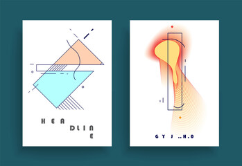 Artistic covers design. Creative colors backgrounds. Trendy futuristic design